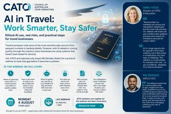CATO and Axelo partner for AI safety webinar aimed at Australian travel sector