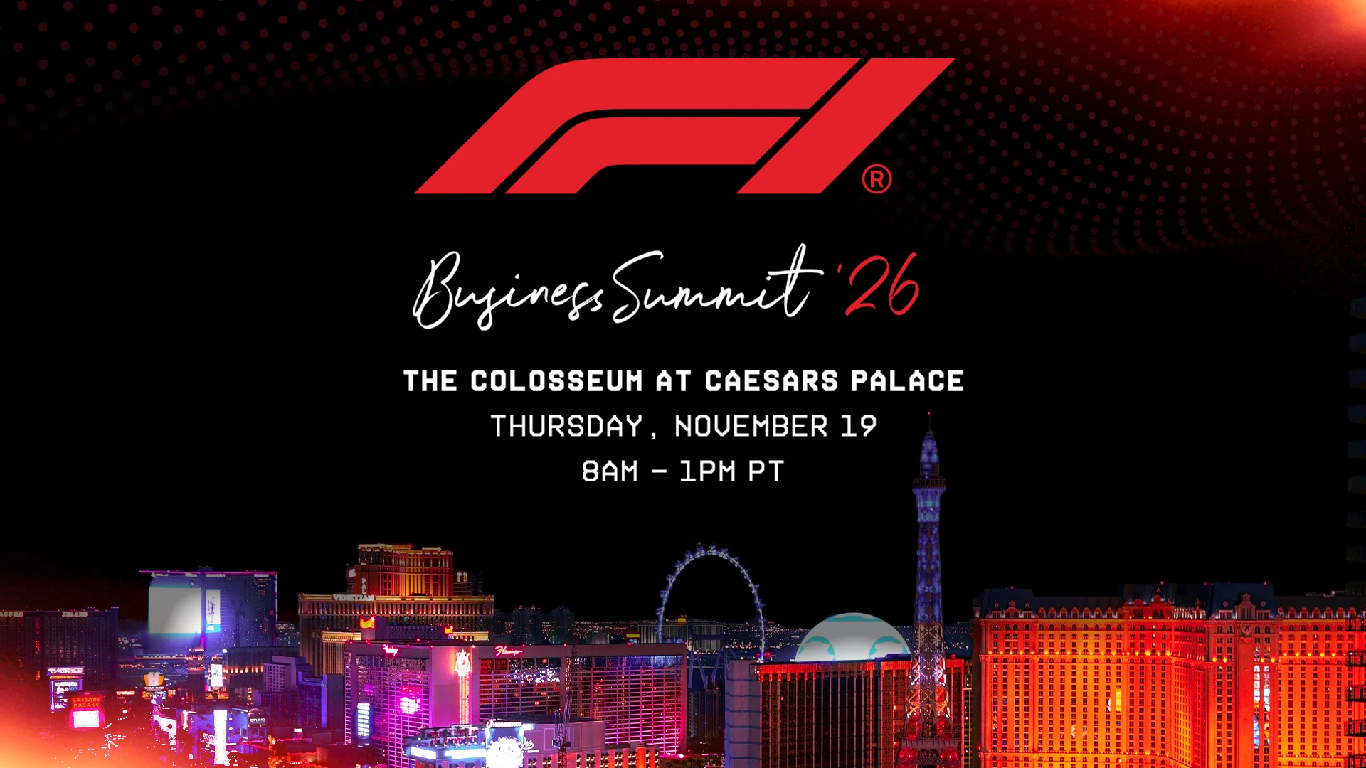 F1 Business Summit returns to Caesars Palace during Las Vegas Grand Prix week