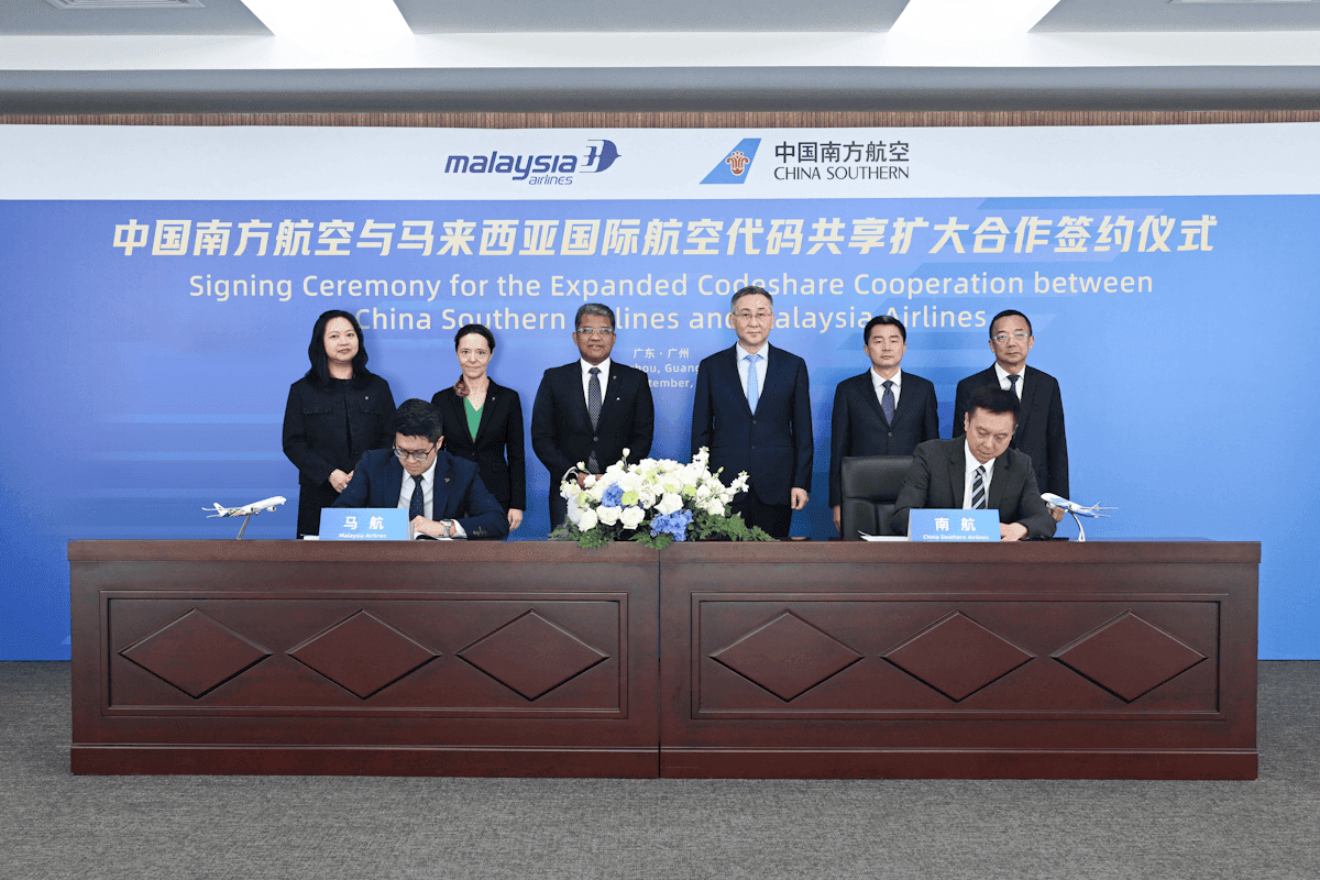 Malaysia Airlines and China Southern add five routes to codeshare pact