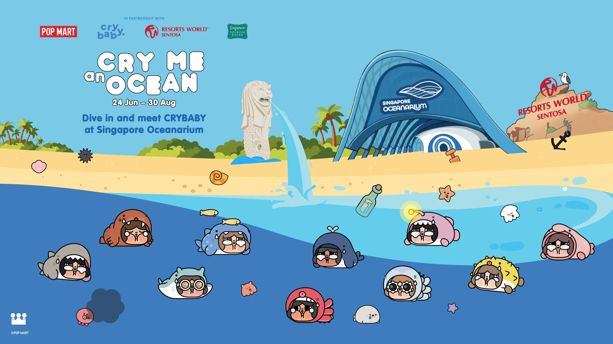 POP MART, Resorts World Sentosa, and STB Debut CRYBABY Oceanarium Activation for Family Travel