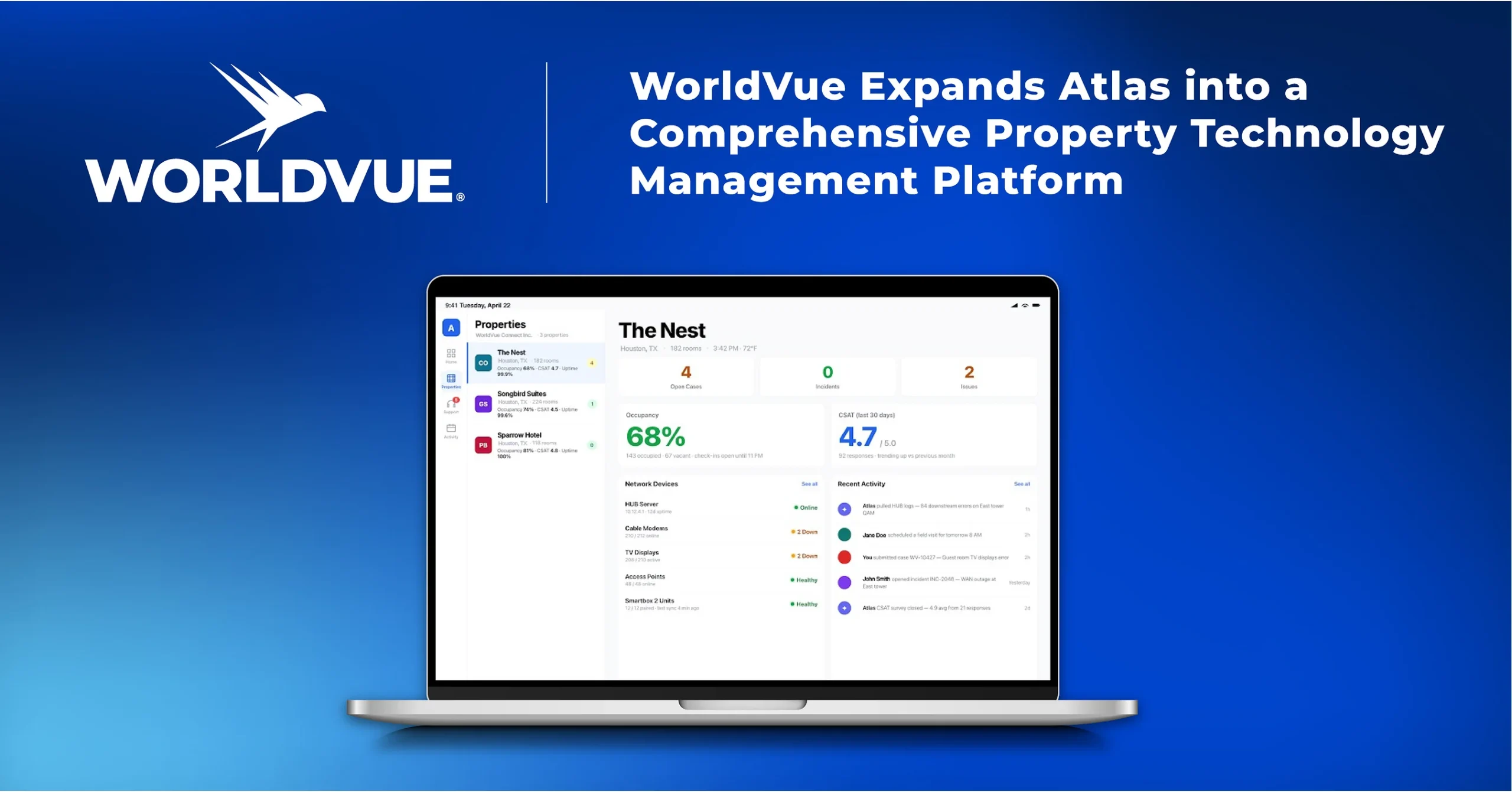 WorldVue's Atlas becomes full hotel tech management suite
